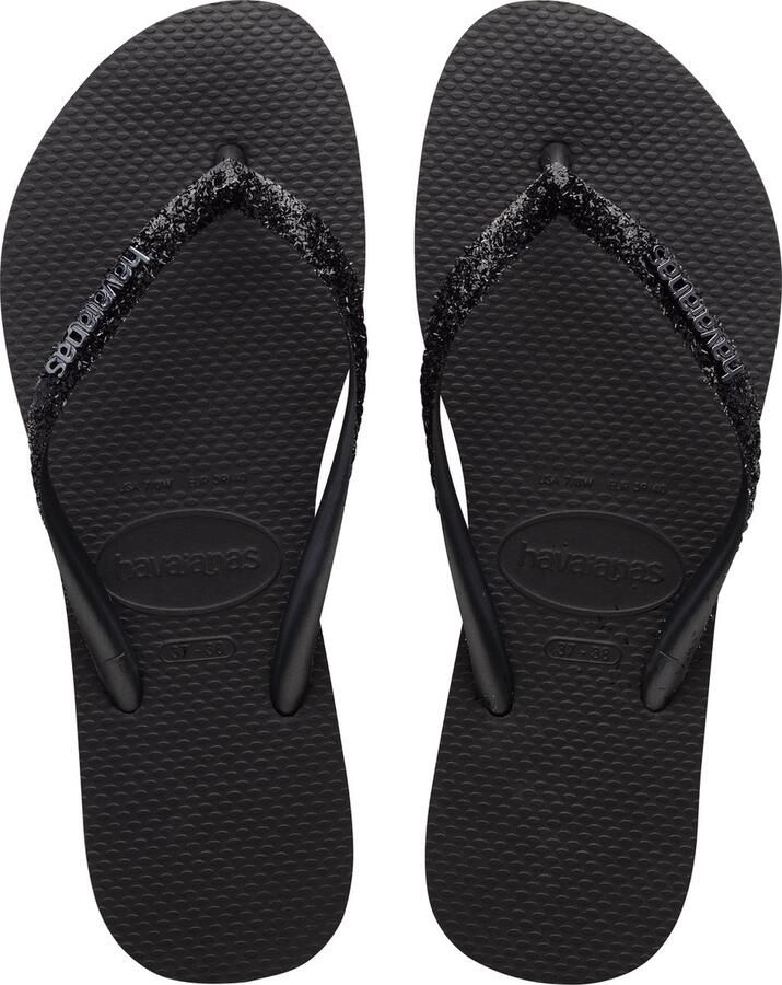 HAVAIANAS Teenslippers Dames Slim Glitter Ii 41 42 Rubber Zwart - Foto 14