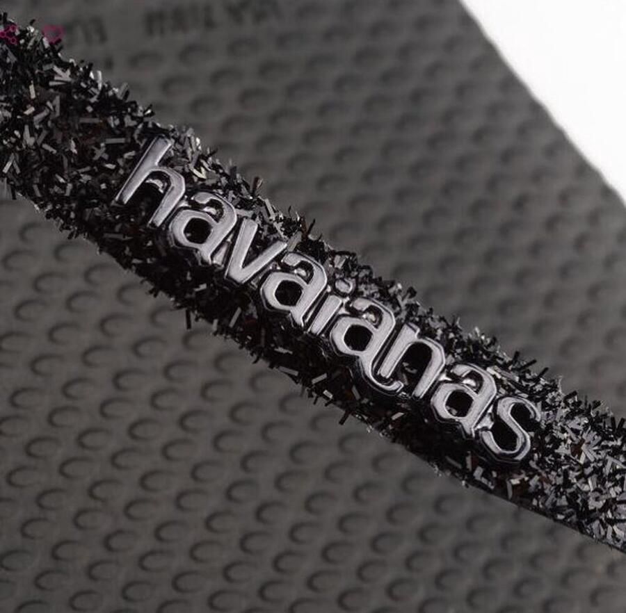 HAVAIANAS Teenslippers Dames Kids Slim Glitter Ii Maat: 33 34 Materiaal: Rubber Kleur: Zwart - Foto 10