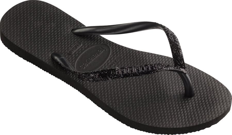 HAVAIANAS Teenslippers Dames Kids Slim Glitter Ii Maat: 33 34 Materiaal: Rubber Kleur: Zwart - Foto 20