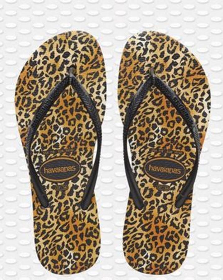 Havaianas Slim Leopard teenslippers met panterprint Zwart Meisjes Rubber 25-26 - Foto 7
