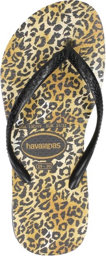 Havaianas Slim Leopard teenslippers met panterprint Zwart Meisjes Rubber 25-26 - Foto 14
