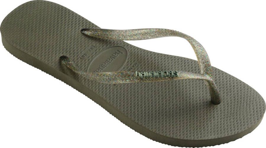 HAVAIANAS Teenslippers Dames Slim Logo Metallic Maat: 41 42 Materiaal: Rubber Kleur: Groen - Foto 7