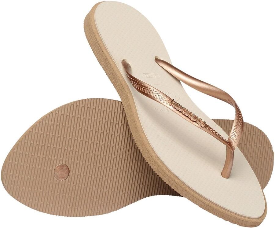 HAVAIANAS Teenslippers Dames Slim Point Maat: 37 38 Materiaal: Rubber Kleur: Beige - Foto 2