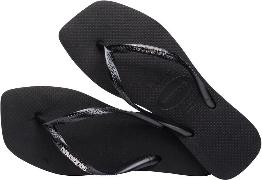 Havaianas Women's Slim Square Logo Metallic Sandalen zwart - Foto 2