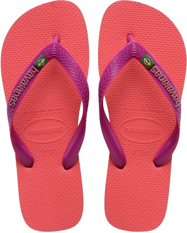 Havaianas Brasil Logo Slippers en Sandalen Dames Roze Plastic
