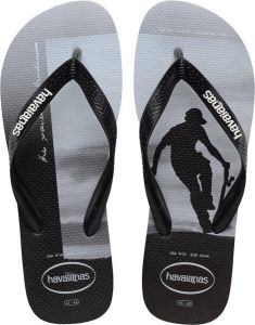 Havaianas Hype Mens Slippers Black Black White White