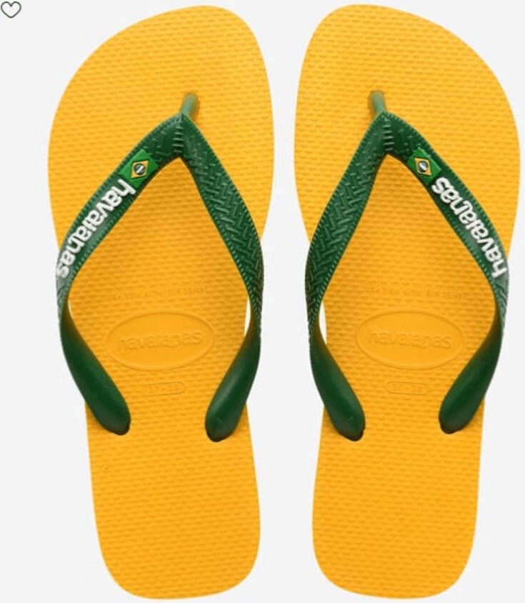 Havaianas Brasil Logo teenslippers geel groen Rubber 33 34