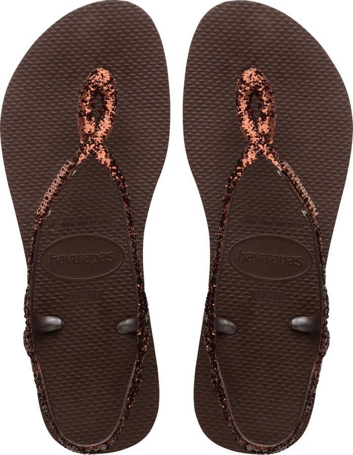 HAVAIANAS Teenslippers Dames Luna Premium Ii Maat: 41 Materiaal: Rubber Kleur: Bruin - Foto 4