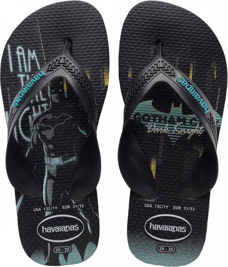 Havaianas Max Hero's Jongens Slippers Black Black Blue