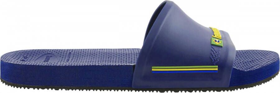Havaianas Brasil Slide Slippers Unisex donker blauw geel