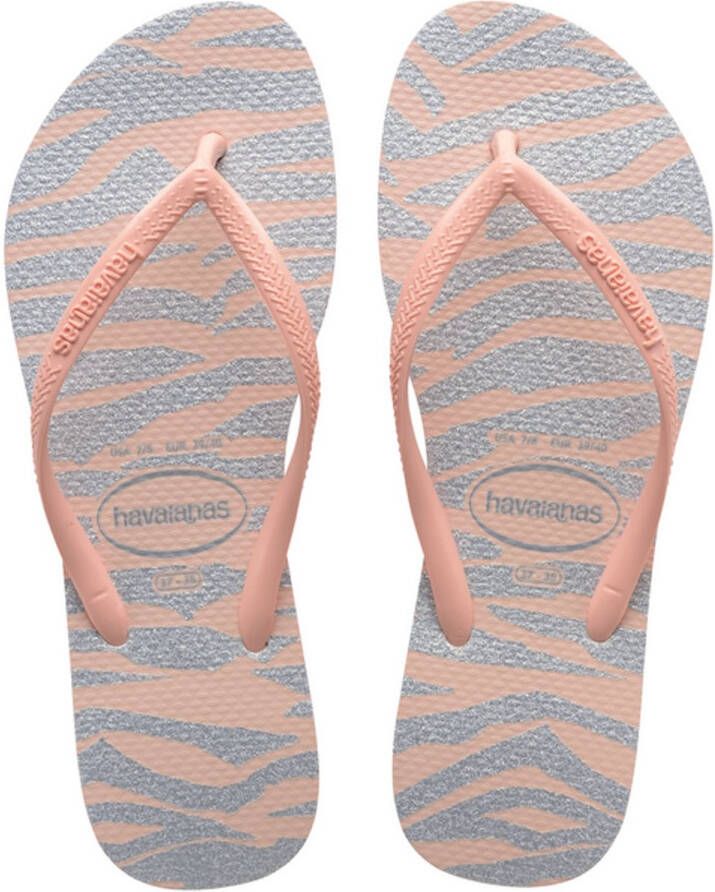 Havaianas Slim Animals Glitter Slippers Roze Vrouw