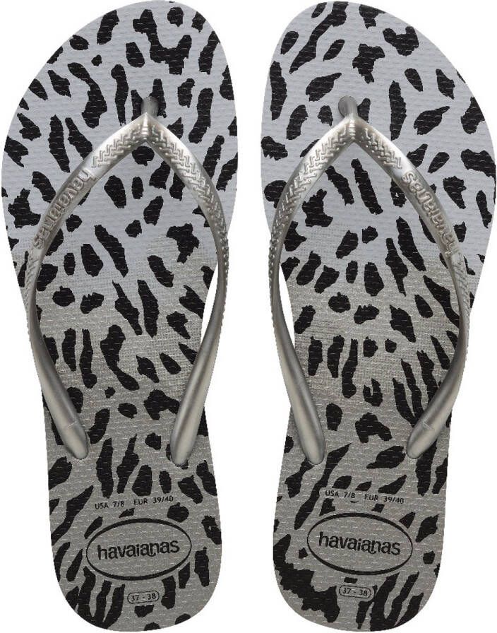 Havaianas Slim Animal Print Flip Flops Dames Grey- Dames Grey