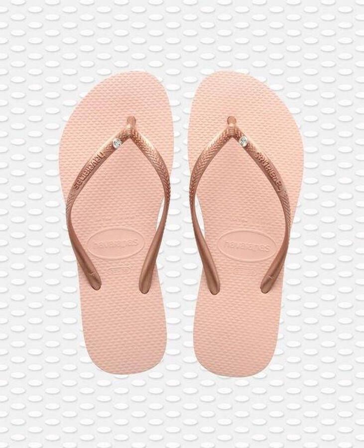 HAVAIANAS Teenslippers Dames Slim Crystal Sw Ii Maat: 29 30 Materiaal: Rubber Kleur: Brons - Foto 2