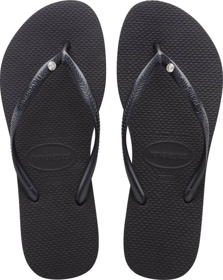 HAVAIANAS Teenslippers Dames Slim Crystal Sw Ii 31 32 Rubber Zwart