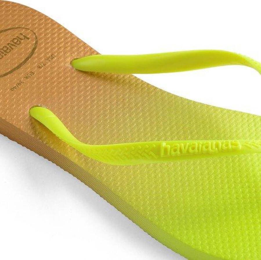 Havaianas Slim Dames Slippers White Fluorescent Galactic Green