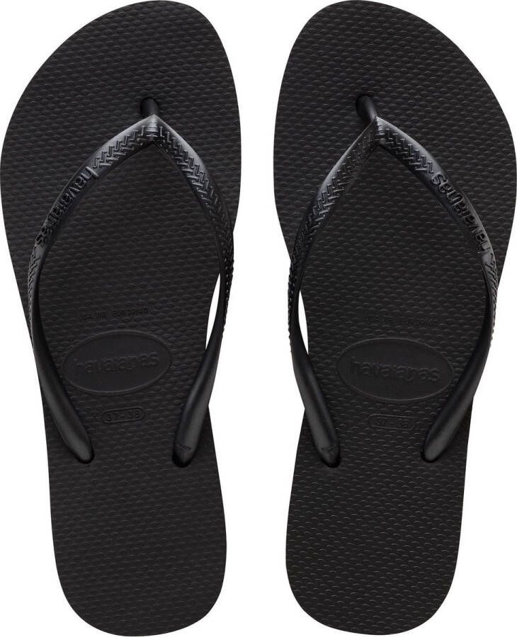 HAVAIANAS Teenslippers Dames Kids Slim Glitter Ii Maat: 33 34 Materiaal: Rubber Kleur: Zwart - Foto 4
