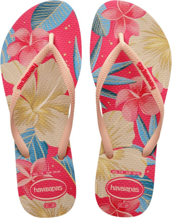 Havaianas Slim Floral Dames Slippers Roze