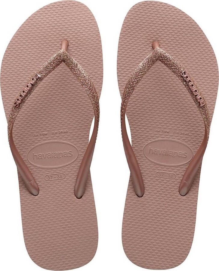 HAVAIANAS Teenslippers Dames Kids Slim Glitter Ii Maat: 41 42 Materiaal: Rubber Kleur: Rosegoud - Foto 3