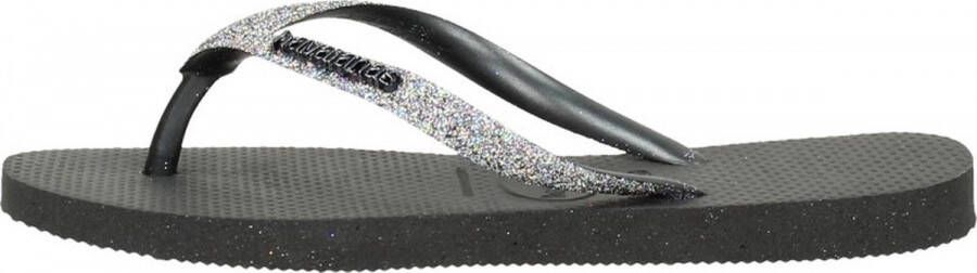 Havaianas Slim Glitter II Meisjes Slippers Black Dark Grey Metallic
