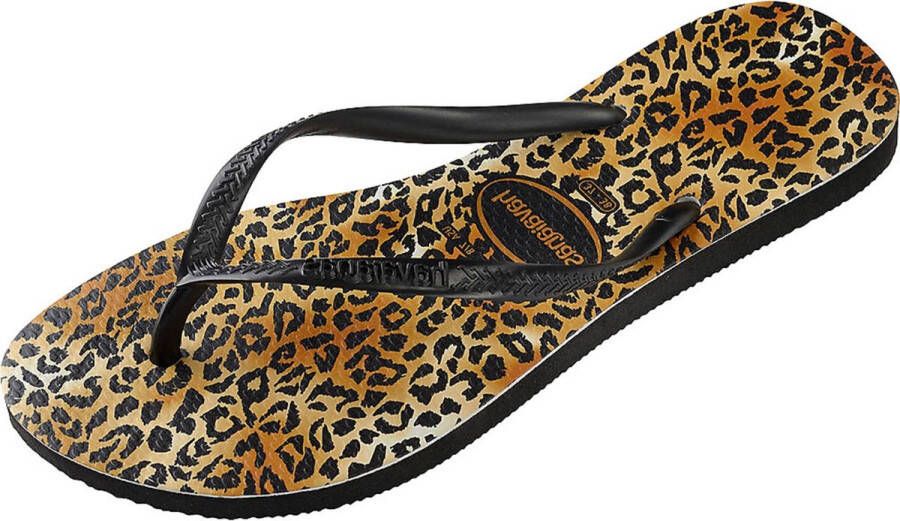 Havaianas Slim Leopard teenslippers met panterprint Zwart Meisjes Rubber 25-26 - Foto 12