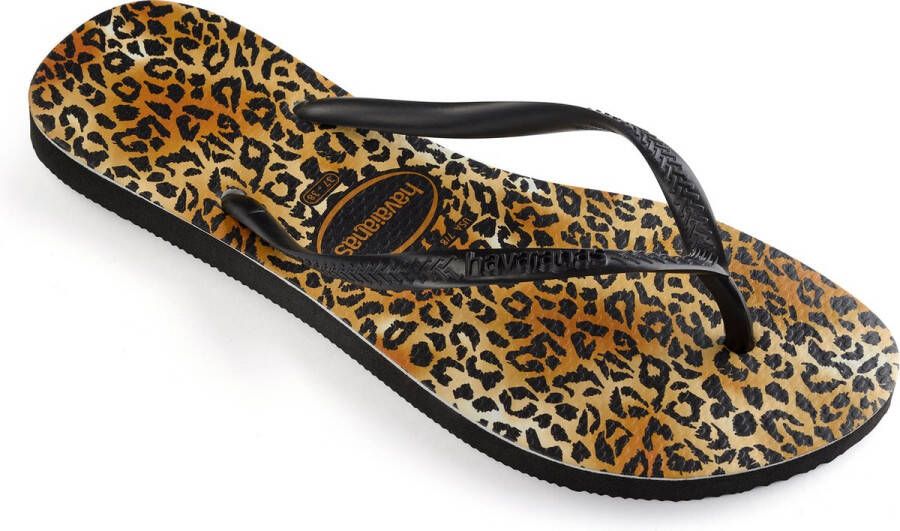 Havaianas Slim Leopard teenslippers met panterprint Zwart Meisjes Rubber 25-26 - Foto 11