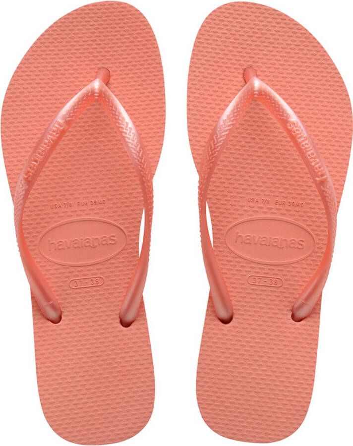 Havaianas Slim rosa peach roze dun bandje Kleur Roze)