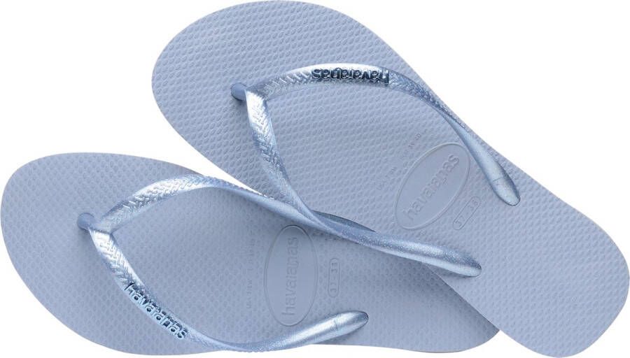 Havaianas Slim Logo Metallic Dames Slippers Ashley Blue