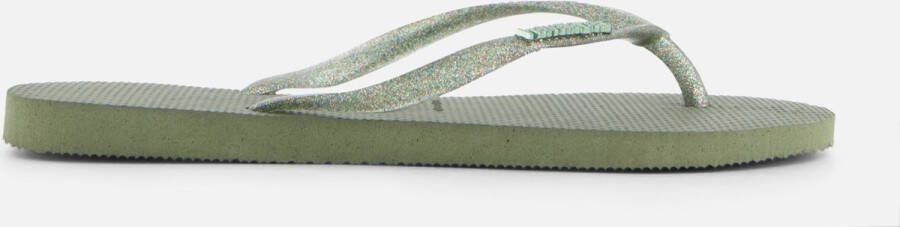Havaianas Slim Logo Metallic Dames Slippers Groen