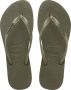 HAVAIANAS Teenslippers Dames Slim Logo Metallic Maat: 41 42 Materiaal: Rubber Kleur: Groen - Thumbnail 2