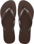 Havaianas Women's Slim Logo Metallic Sandalen bruin - Thumbnail 1