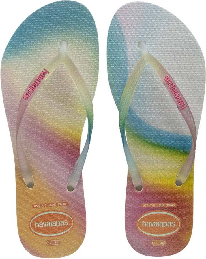 Havaianas Slim Metallic Rainbow Dames Slippers Beige