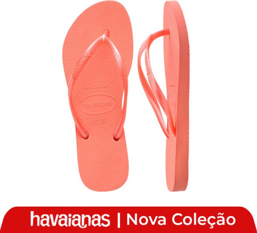 Havaianas Slim rosa peach roze dun bandje Kleur Roze)