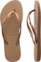 HAVAIANAS Teenslippers Dames Slim Logo Metallic Maat: 35 36 Materiaal: Rubber Kleur: Bruin - Thumbnail 2
