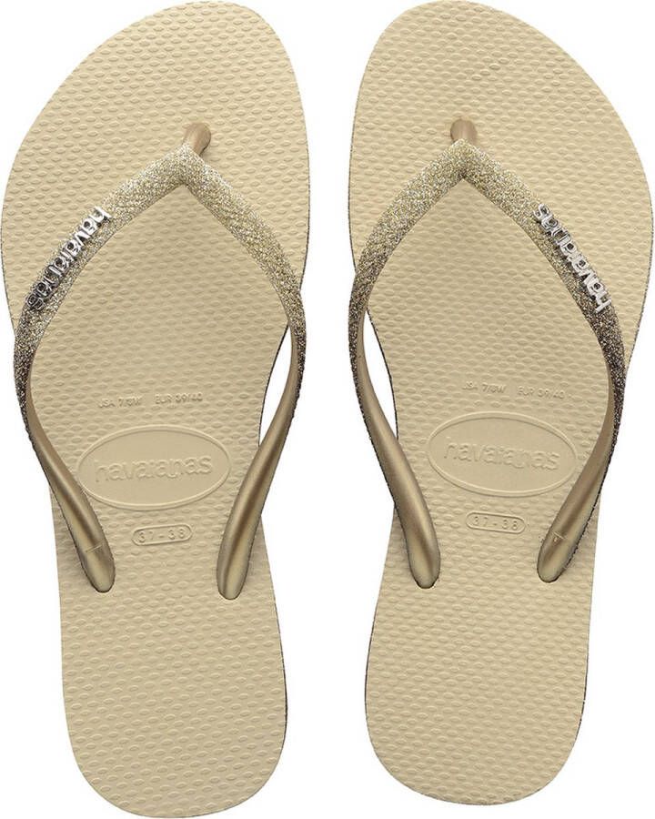 HAVAIANAS Teenslippers Dames Slim Sparkle Ii Maat: 41 Materiaal: Rubber Kleur: Beige - Foto 4