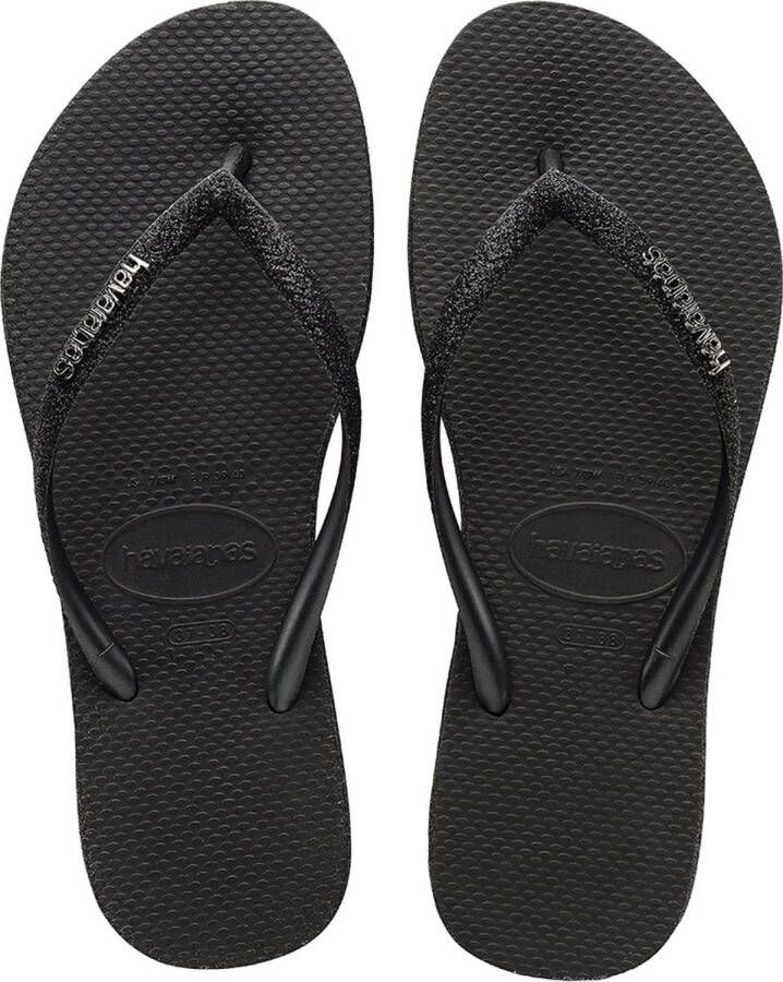 HAVAIANAS Teenslippers Dames Slim Sparkle Ii Maat: 37 Materiaal: Rubber Kleur: Zwart - Foto 4