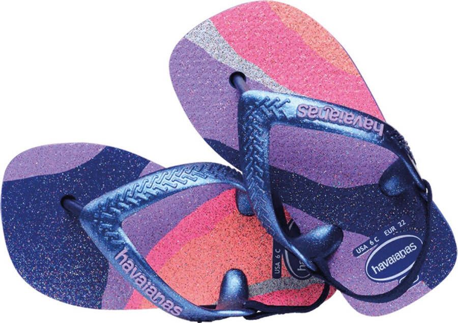 Havaianas Baby Palette Glow teenslippers paars Rubber 25 26