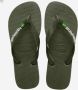 Havaianas Brasil Logo | Green Olive Green Groen Rubber Teenslippers Unisex - Thumbnail 11