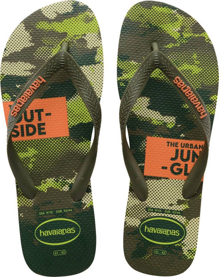 Havaianas jongens top camu lime green KAKI