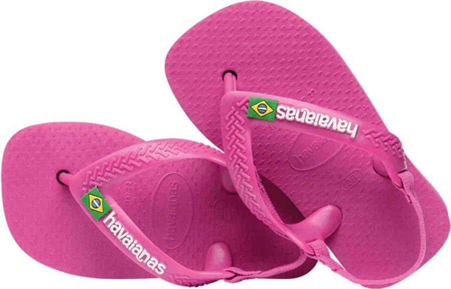 Havaianas Baby Brasil Logo II teenslippers met hielbandje roze Meisjes Rubber 21 - Foto 4