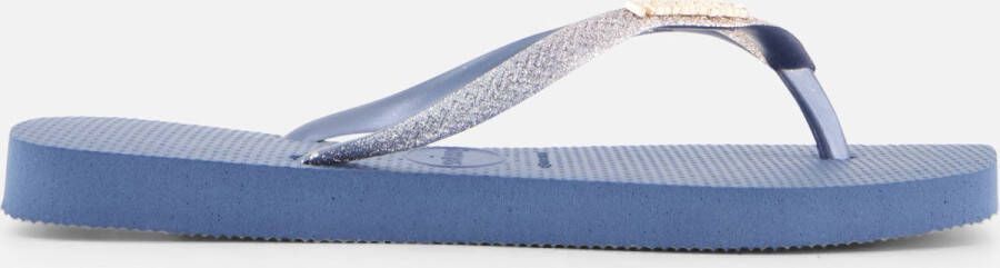 Havaianas Square Glitter Slippers blauw Rubber Dames