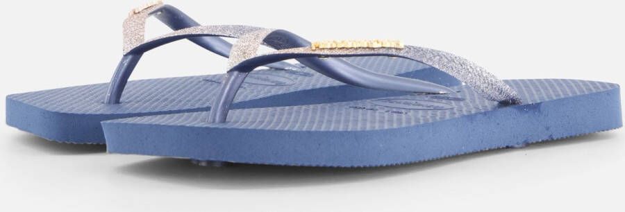Havaianas Slippers Teenslippers Female Square glitter Blauw