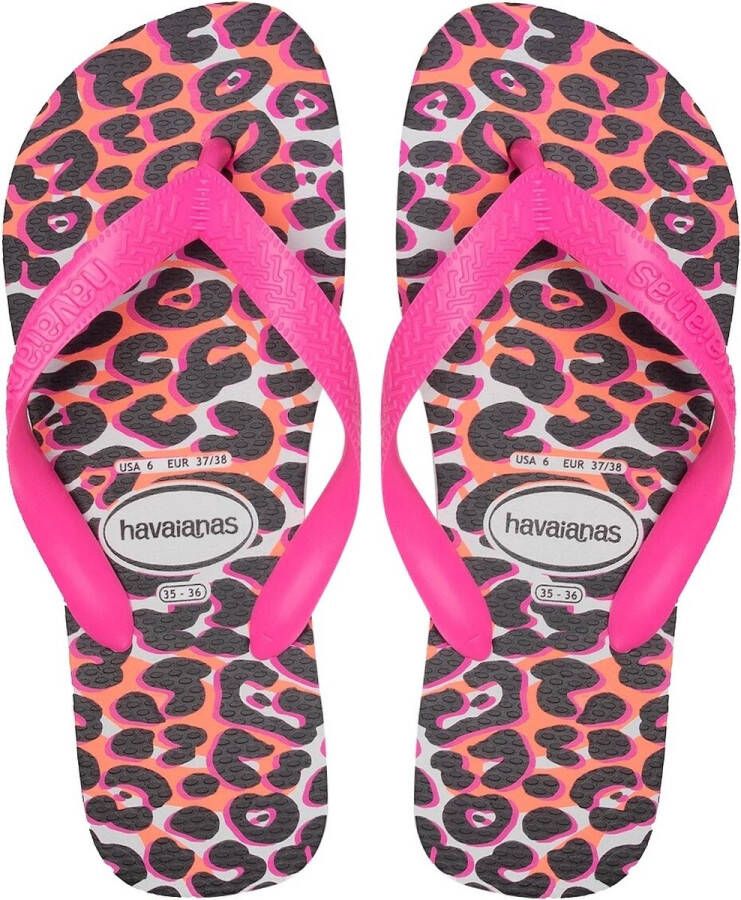 Havaianas Top Animal Women Slippers met Panterprint 35 36 Roze