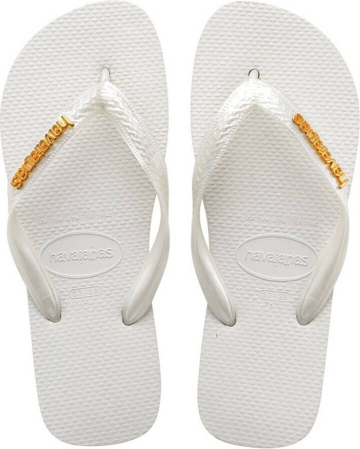 Havaianas Top Logo Metallic Teenslippers met Logo Embleem 39 40 Wit