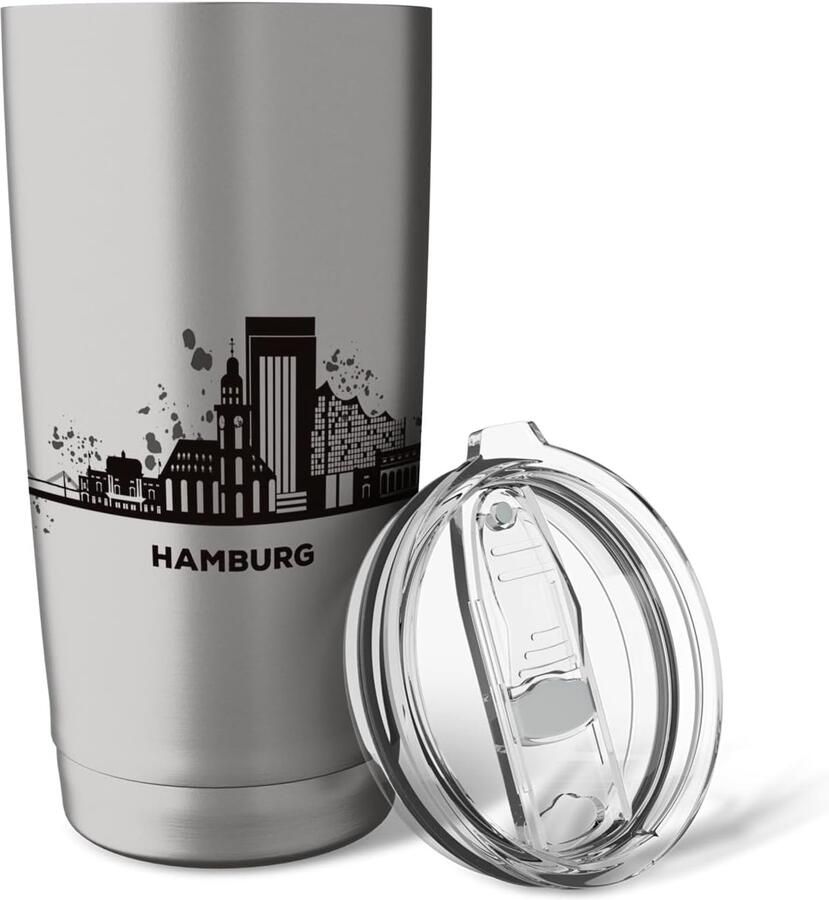 Havenstad silhouet thermobeker