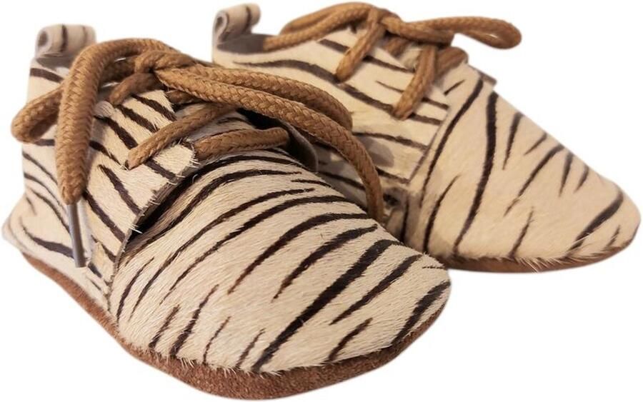 Healty Shoes Healthy Shoes Paris Veterschoen Bruin Print