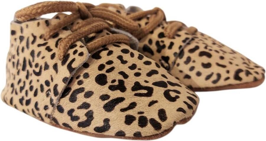 Healty Shoes Healthy Shoes Paris Veterschoen Zand Zwart Panterprint