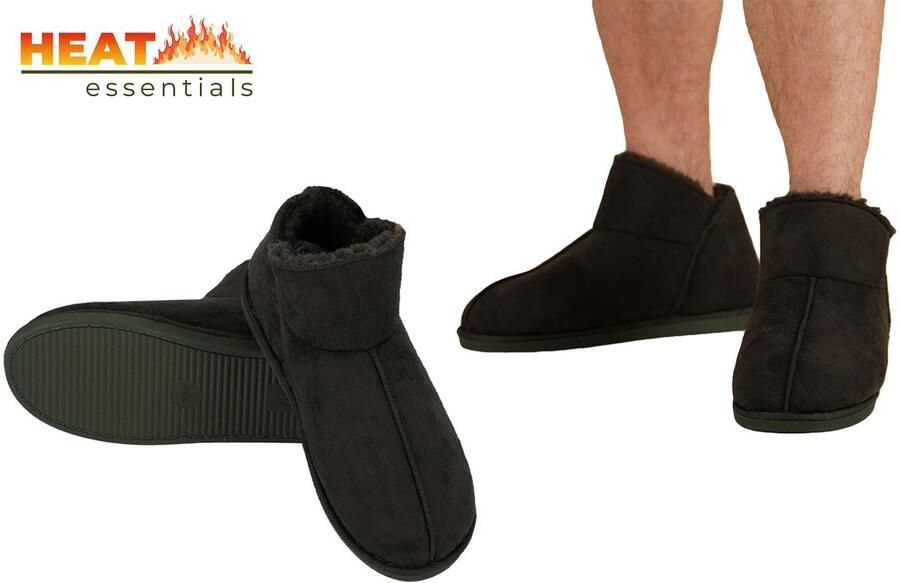 Heat Essentials Pantoffels Donkergroen 41 42 Pantoffels Sloffen Ook als Pantoffels beschikbaar