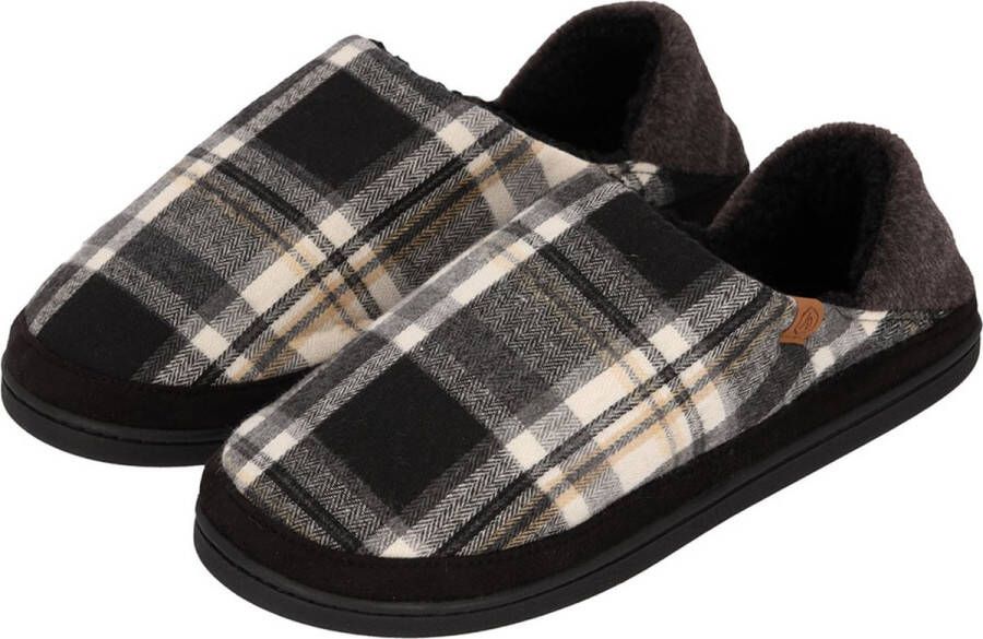 Heat Essentials Pantoffels Heren Sloffen Heren Geruit Grijs 45-46 Spaanse Sloffen Slippers Heren Huissokken