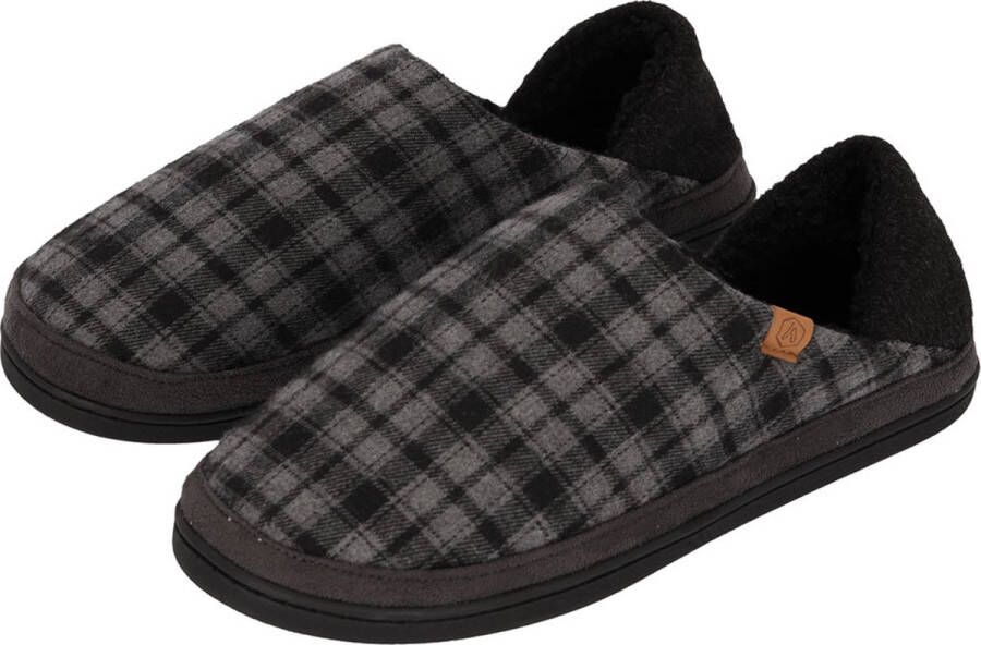 Heat Essentials Pantoffels Heren Sloffen Heren Geruit Zwart 41-42 Spaanse Sloffen Slippers Heren Huissokken