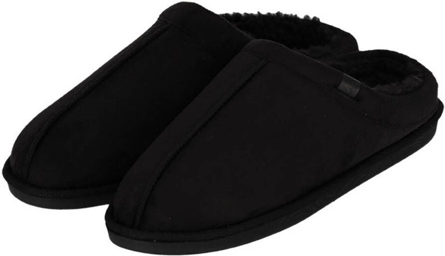 Heat Essentials Pantoffels Heren Zwart 43 44 Heren Pantoffels Sloffen Heren Suede Look
